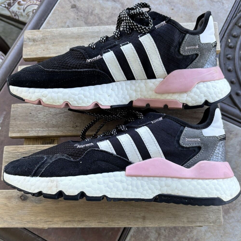 Adidas Nite Jogger Sneaker Reptile Pack-Pink Athletic Trainer Womens Size 7 - Picture 4 of 11